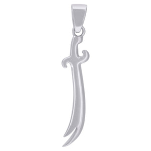 925 Sterling Silver Unisex Scimitar Knife Charm Pendant