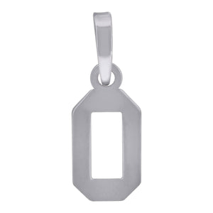 925 Sterling Silver Unisex Initial Number 0 Charm Pendant