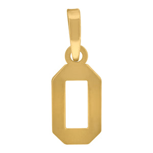 925 Sterling Silver Yellow-tone Unisex Initial Number 0 Charm Pendant