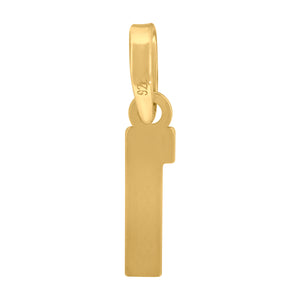 925 Sterling Silver Yellow-tone Unisex Initial Number 1 Charm Pendant
