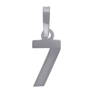 925 Sterling Silver Unisex Initial Number 7 Charm Pendant