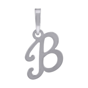 925 Sterling Silver Unisex Cursive Initial Alphabet B Charm Pendant