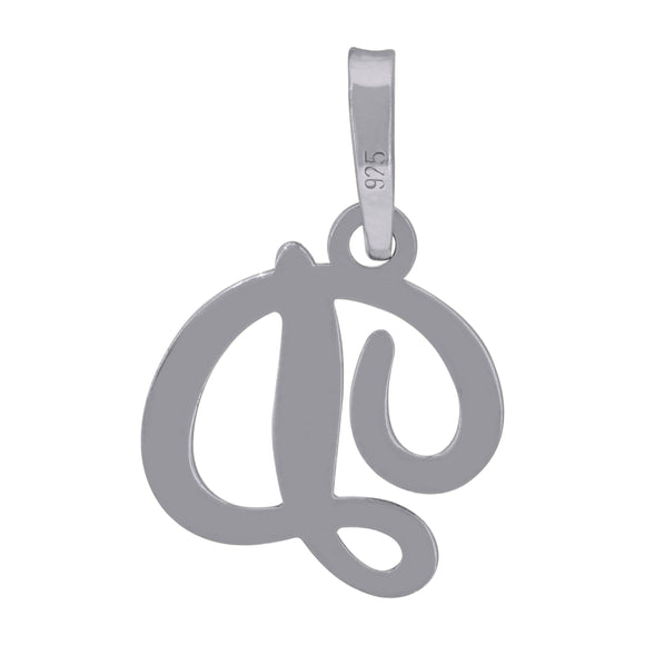 925 Sterling Silver Unisex Cursive Initial Alphabet D Charm Pendant
