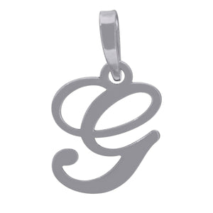 925 Sterling Silver Unisex Cursive Initial Alphabet G Charm Pendant
