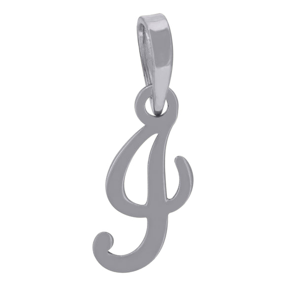 925 Sterling Silver Unisex Cursive Initial Alphabet I Charm Pendant