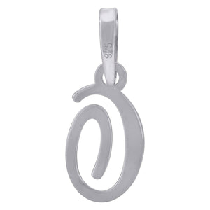 925 Sterling Silver Unisex Cursive Initial Alphabet O Charm Pendant