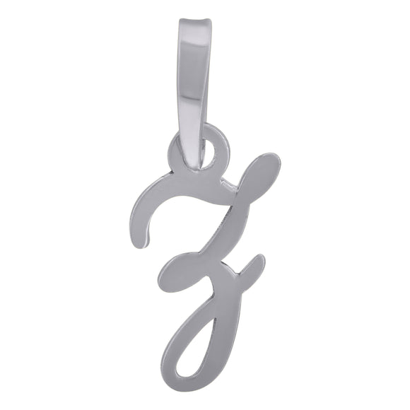 925 Sterling Silver Unisex Cursive Initial Alphabet Z Charm Pendant
