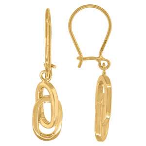 14kt Yellow Gold Womens Polished Finish Intertwined Dangle Fancy Earrings