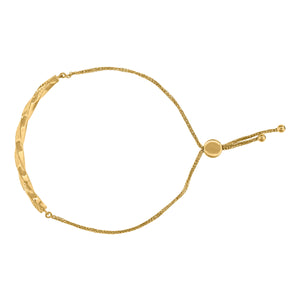 14kt Yellow Gold Womens Twisted Adjustable Bolo Bracelet Size 9 Inches
