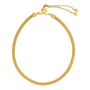 14kt Yellow Gold Womens Snake Chain Adjustable Bolo Mesh Bracelet Size 10 Inches