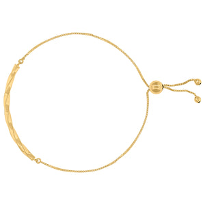 14kt Yellow Gold Womens Twisted Adjustable Bolo Bracelet Size 9 Inches