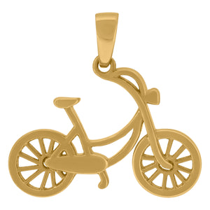 14kt Yellow Gold Womens Polished Finish Bicycle Charm Fashion Pendant