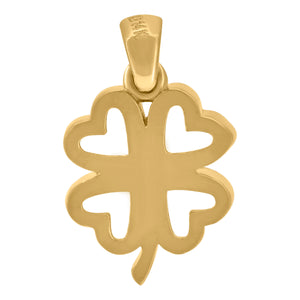 14kt Yellow Gold Womens Polished Finish Four Leave Clover Charm Goodluck Pendant