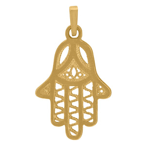 14kt Yellow Gold Womens Textured Hand Of Humsa Religious Charm Pendant