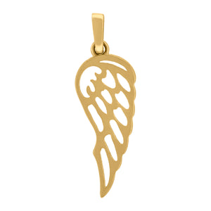 14kt Yellow Gold Womens Polished Finish Angel Wing Charm Pendant