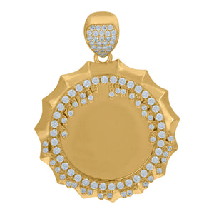 10kt Yellow Gold Cubic Zirconia Photoframe Charm Pendant