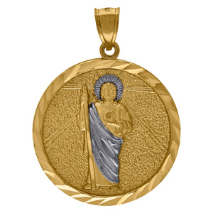 10kt Two-tone Gold Diamond-cut Last Supper Religious Charm Pendant