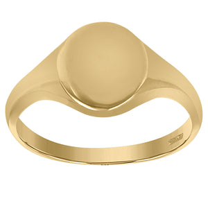 10kt Yellow Gold Mens Polished Oval Head Signet Engravable Ring 