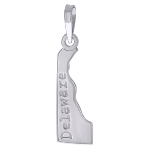 925 Sterling Silver Unisex American States Delaware Charm Pendant