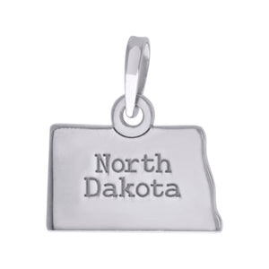 925 Sterling Silver Unisex American States North Dakota Charm Pendant