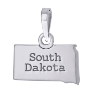925 Sterling Silver Unisex American States South Dakota Charm Pendant