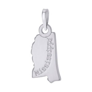925 Sterling Silver Unisex American States Mississippi Charm Pendant