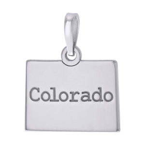 925 Sterling Silver Unisex American States Colorado Charm Pendant