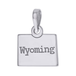 925 Sterling Silver Unisex American States Wyoming Charm Pendant