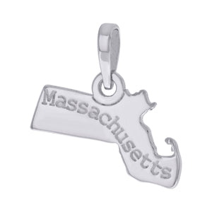 925 Sterling Silver Unisex American States Massachusetts Charm Pendant