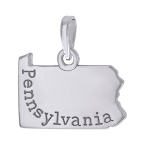 925 Sterling Silver Unisex American States Pennsylvania Charm Pendant