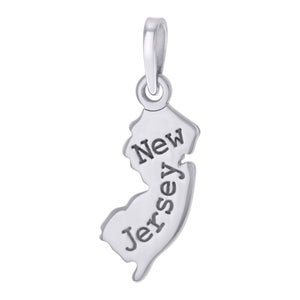 925 Sterling Silver Unisex American States New Jersey Charm Pendant