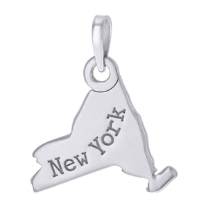 925 Sterling Silver Unisex American States New York Charm Pendant