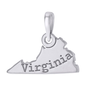 925 Sterling Silver Unisex American States Virginia Charm Pendant