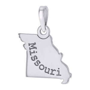 925 Sterling Silver Unisex American States Missouri Charm Pendant