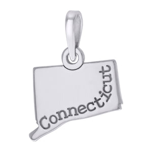 925 Sterling Silver Unisex American States Connecticut Charm Pendant