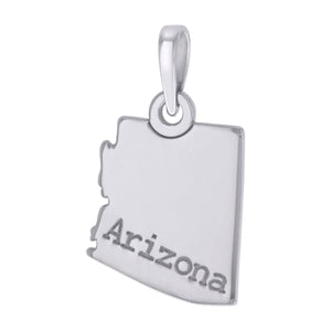 925 Sterling Silver Unisex American States Arizona Charm Pendant