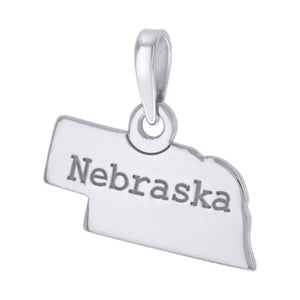 925 Sterling Silver Unisex American States Nebraska Charm Pendant