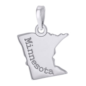 925 Sterling Silver Unisex American States Minnesota Charm Pendant