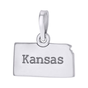 925 Sterling Silver Unisex American States Kansas Charm Pendant