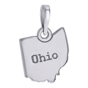925 Sterling Silver Unisex American States Ohio Charm Pendant