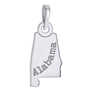 925 Sterling Silver Unisex American States Alabama Charm Pendant