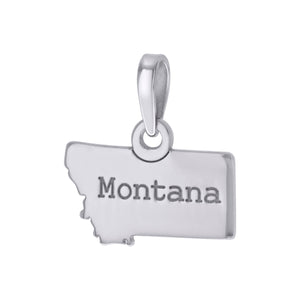 925 Sterling Silver Unisex American States Montana Charm Pendant