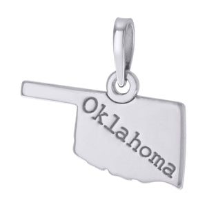 925 Sterling Silver Unisex American States Oklahoma Charm Pendant