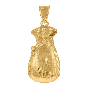 10KT Yellow Gold Mens Moneybag Charm Pendant