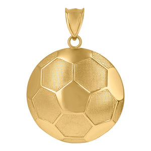 10KT Yellow Gold Mens Football Sports Charm Pendant