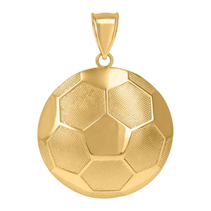 10KT Yellow Gold Mens Football Sports Charm Pendant