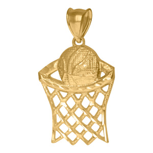 10KT Yellow Gold Mens Basketball Sports Charm Pendant