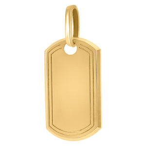 10KT Yellow Gold Mens Dog Tag Fashion Charm Pendant