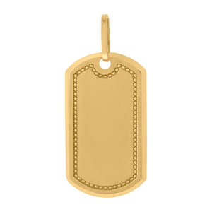 10KT Yellow Gold Mens Dog Tag Fashion Charm Pendant