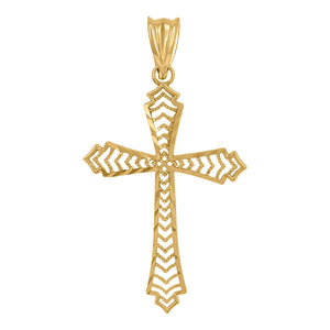 10kt Yellow Gold Mens Religious Cross Charm Pendant